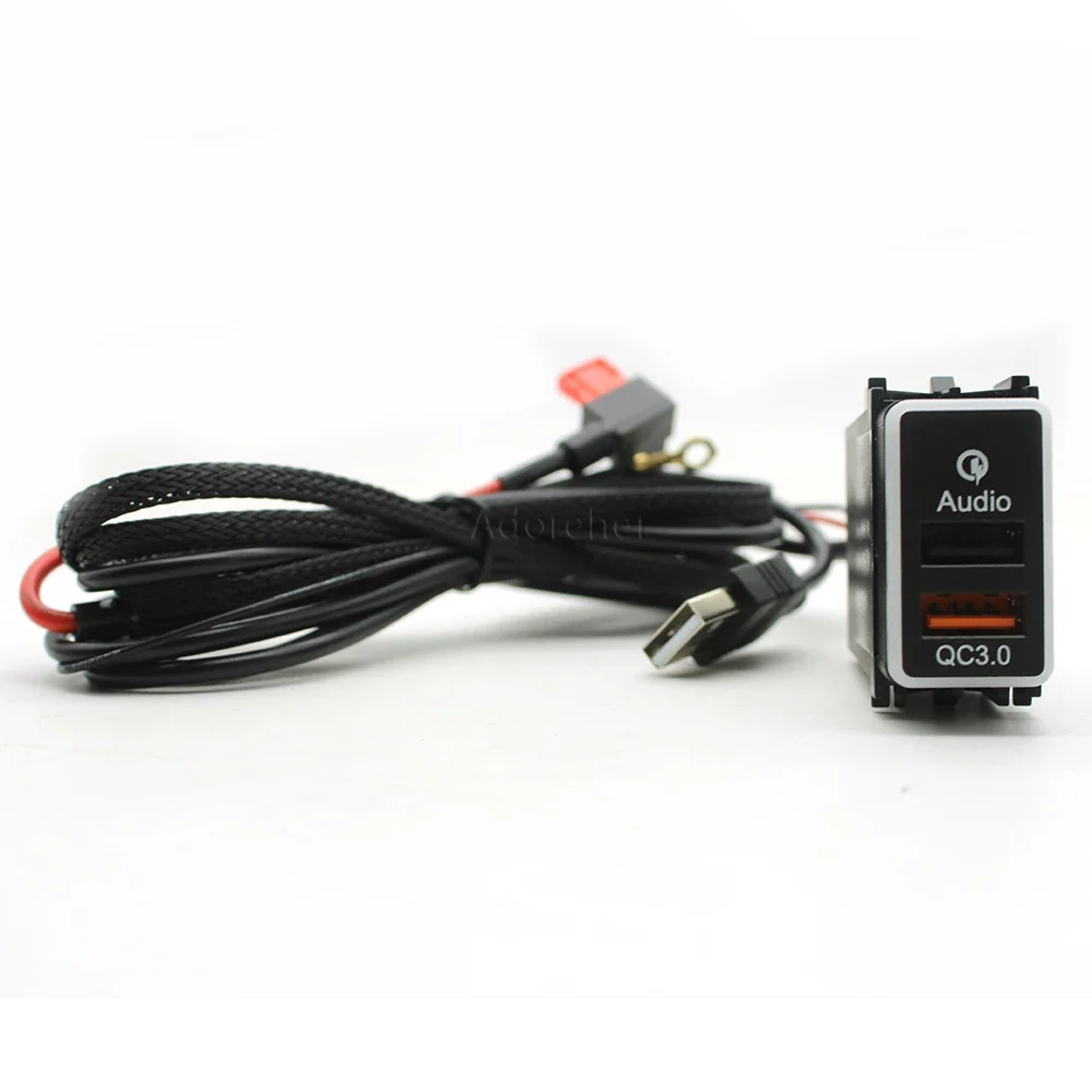 Car Charger QC3.0 Dual USB Interface Audio Data Transfer Adapter for Nissan Qashqai Tiida Teana Sunny Y61 Y62 X-Trail Sylphy
Car Charger QC3.0 Dual USB Interface Audio Data Transfer Adapter for Nissan Qashqai Tiida Teana Sunny Y61 Y62 X-Trail Sylphy