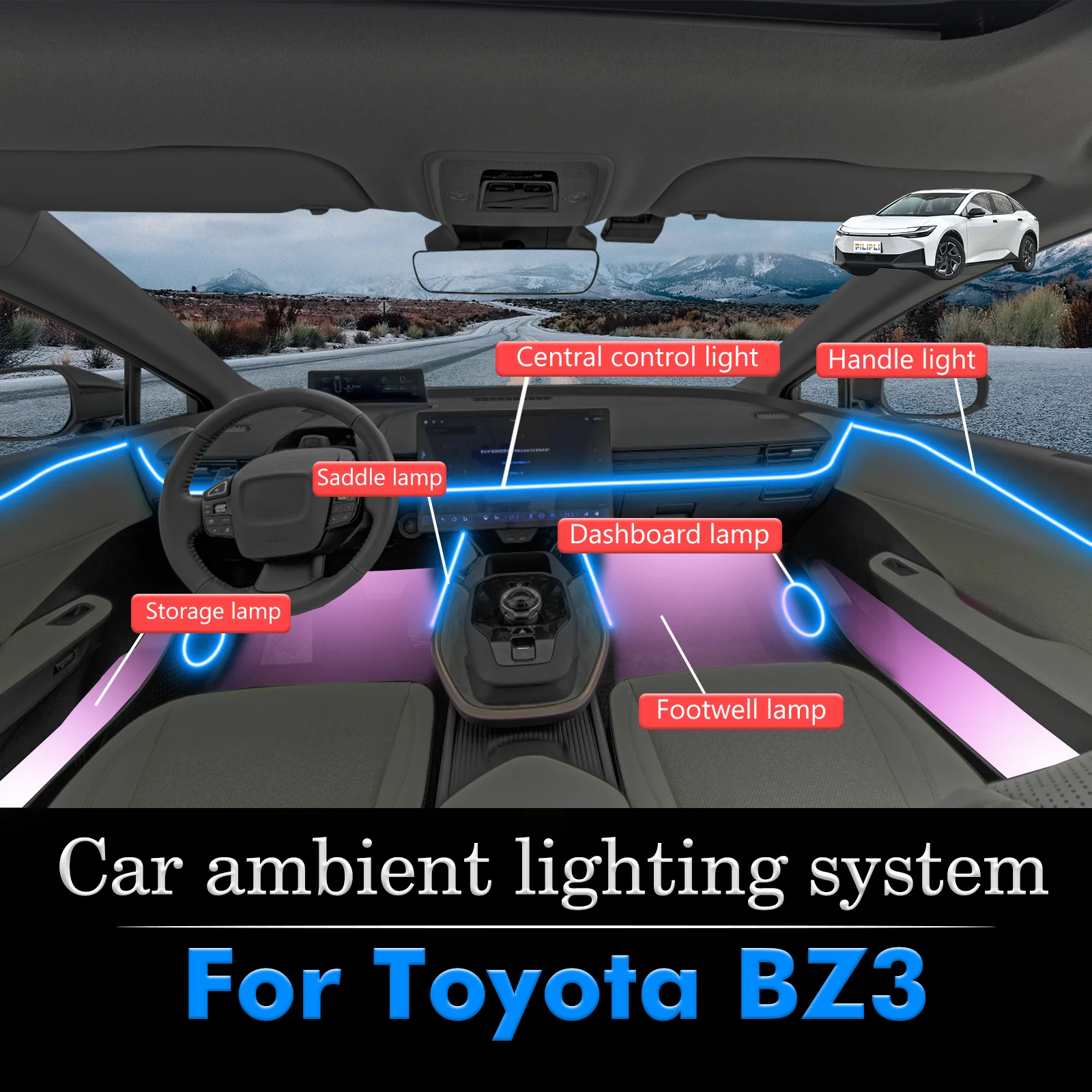 For Toyota BZ3 RGB 64 Colors LED Smart Remote Control Car Interior Ambient Light Energy Saving Efficient Lamp Set
For Toyota BZ3 RGB 64 Colors LED Smart Remote Control Car Interior Ambient Light Energy Saving Efficient Lamp Set