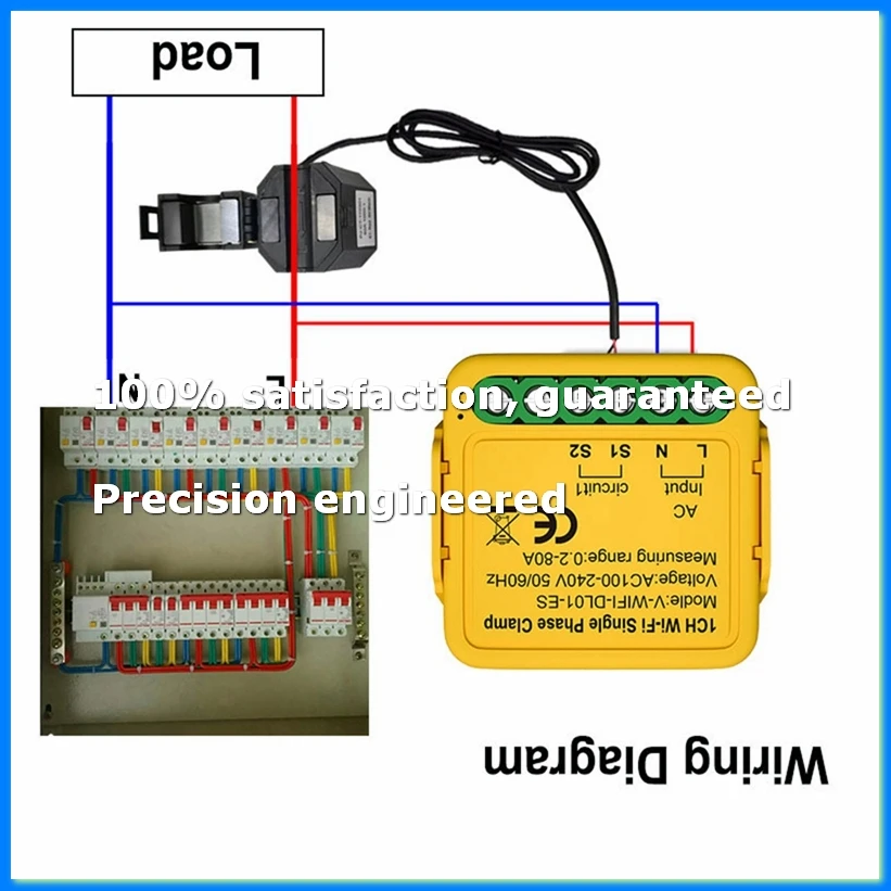 Tuya Wifi Smart Power Meter with Current Transformer Sensor Clamp 80A Energy Meter,2CH-A79U
Tuya Wifi Smart Power Meter with Current Transformer Sensor Clamp 80A Energy Meter,2CH-A79U