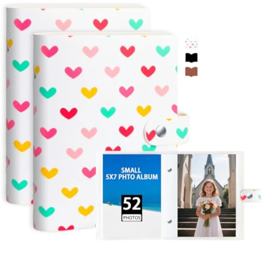 2 Pack Small Photo Album 5x7 Holds 52 Pictures Leather Cover 5 x 7 Album Mini Picture Book Acid Free Inner Pages Portable Album
2 Pack Small Photo Album 5x7 Holds 52 Pictures Leather Cover 5 x 7 Album Mini Picture Book Acid Free Inner Pages Portable Album