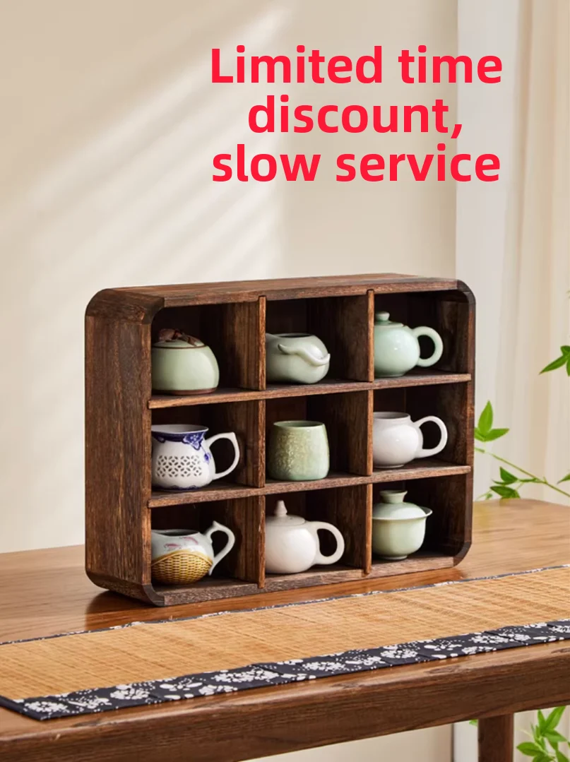 New Chinese Style Tea Set Storage Rack Multi-level Rectangular Wooden Display Shelf Economic Type for Household Decoration
New Chinese Style Tea Set Storage Rack Multi-level Rectangular Wooden Display Shelf Economic Type for Household Decoration