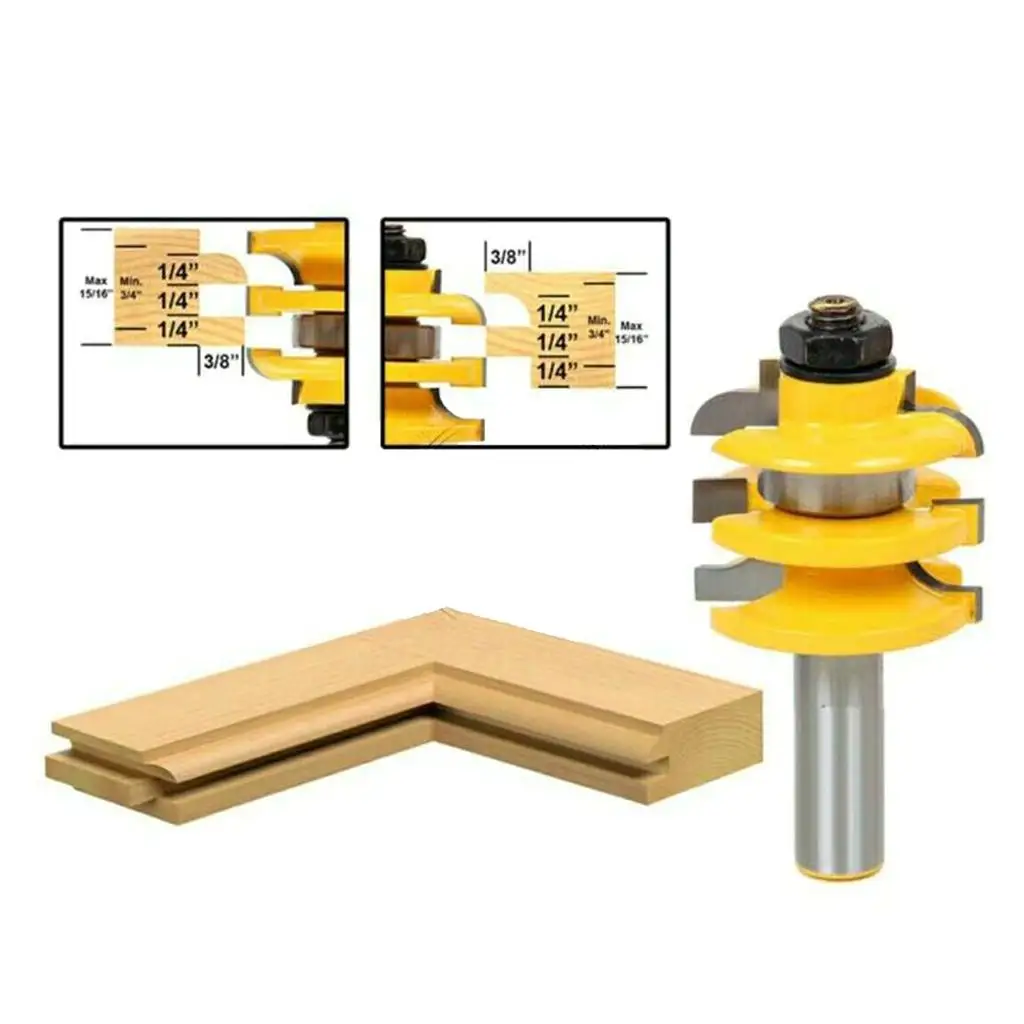 Cemented Carbide Rail and Stile Router Bit 1 2 Shank Wood Milling Cutter Durable Woodworking Tool for Door Drawer Panel
Cemented Carbide Rail and Stile Router Bit 1 2 Shank Wood Milling Cutter Durable Woodworking Tool for Door Drawer Panel
