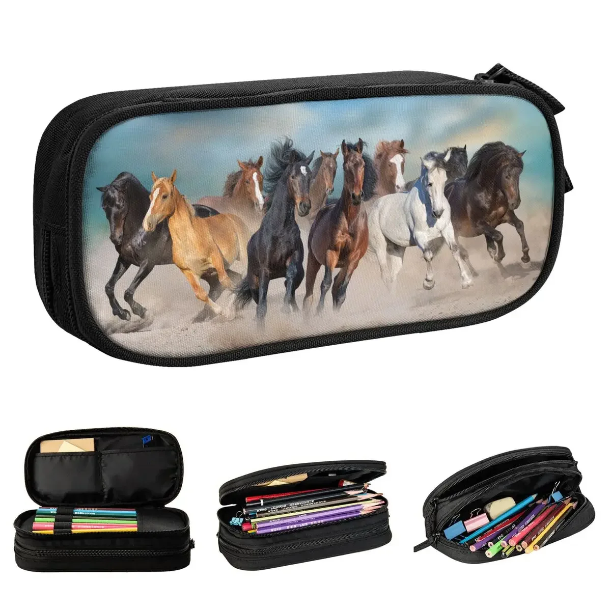 Horse Herd Animal Running Pencil Case Galloping Horses Pencilcases Pen for Student Large Storage Bags School Supplies Stationery
Horse Herd Animal Running Pencil Case Galloping Horses Pencilcases Pen for Student Large Storage Bags School Supplies Stationery