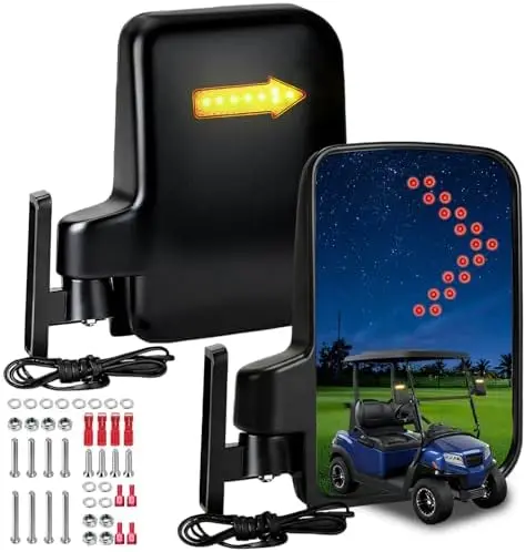 Golf Cart Side Mirrors with Turn Signal for Club Car, EZGO, - Rear View Mirror Upgrade
Golf Cart Side Mirrors with Turn Signal for Club Car, EZGO, - Rear View Mirror Upgrade