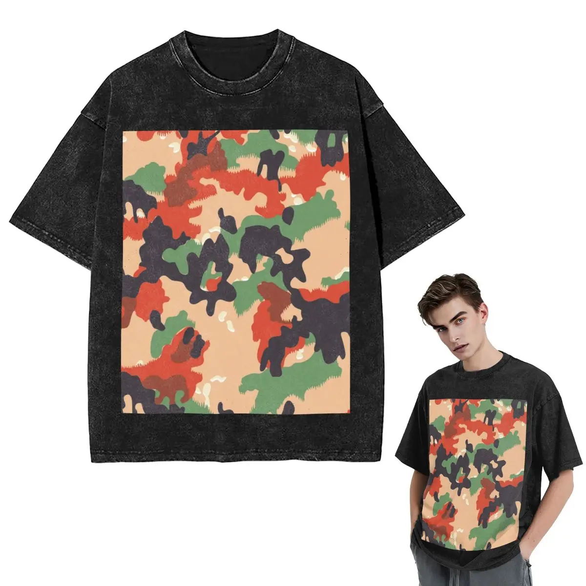 Streetwear T-Shirts Swiss Army Camouflage Washed T Shirt Short Sleeve Hip Hop T-Shirt Tops Tees for Men Women
Streetwear T-Shirts Swiss Army Camouflage Washed T Shirt Short Sleeve Hip Hop T-Shirt Tops Tees for Men Women