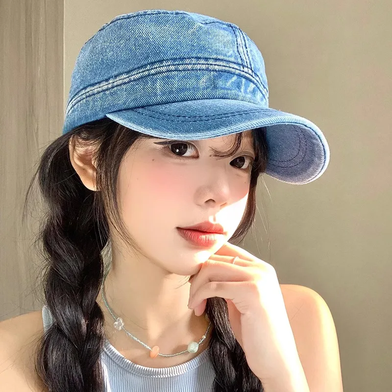 Japanese Washed Denim Flat Top Beret for Men and Women Spring and Summer Retro British Niche Curved Brim Casual Newsboy Cap
Japanese Washed Denim Flat Top Beret for Men and Women Spring and Summer Retro British Niche Curved Brim Casual Newsboy Cap