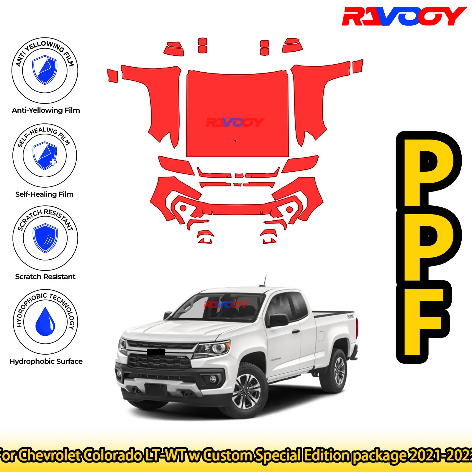 For Chevrolet Colorado LT 2021-2022 Glossy Matte Black Precut front PPF Kit Paint Protection Film
For Chevrolet Colorado LT 2021-2022 Glossy Matte Black Precut front PPF Kit Paint Protection Film