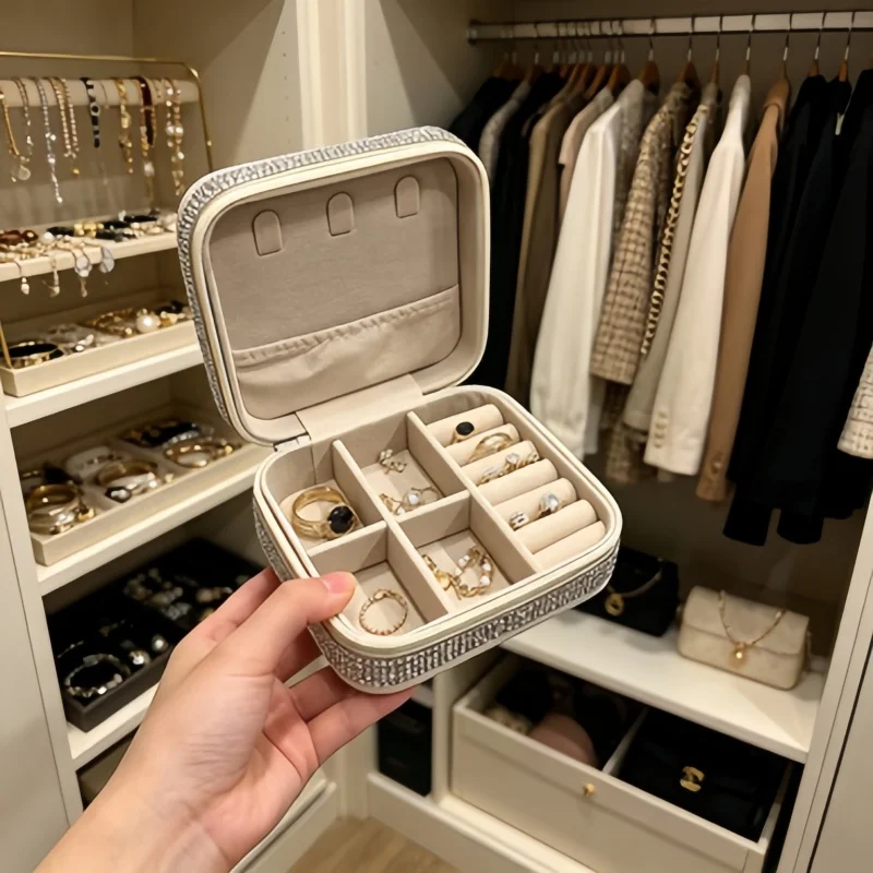 2 pcs Rhinestone Letter C Portable Jewelry Box, Travel Mini Jewelry Storage Case, Gift for Women & Girls
2 pcs Rhinestone Letter C Portable Jewelry Box, Travel Mini Jewelry Storage Case, Gift for Women & Girls