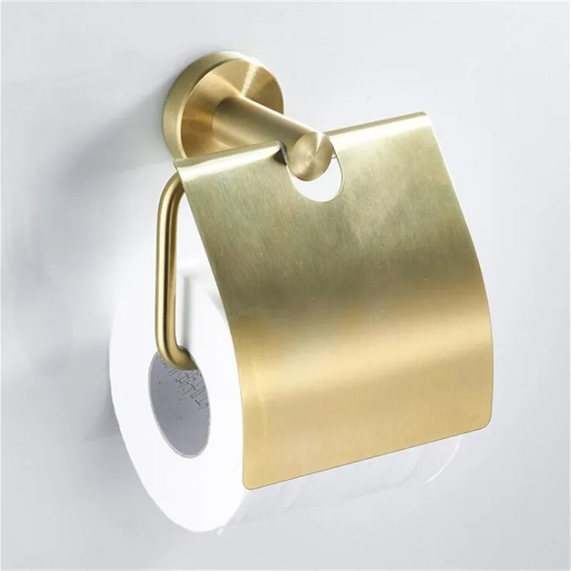 Toilet Paper Holder Black/Brushed Gold Stainless Steel Bathroom Accessory Paper Hook Towel Rack Roll Paper Holder Cover Hardware
Toilet Paper Holder Black/Brushed Gold Stainless Steel Bathroom Accessory Paper Hook Towel Rack Roll Paper Holder Cover Hardware
