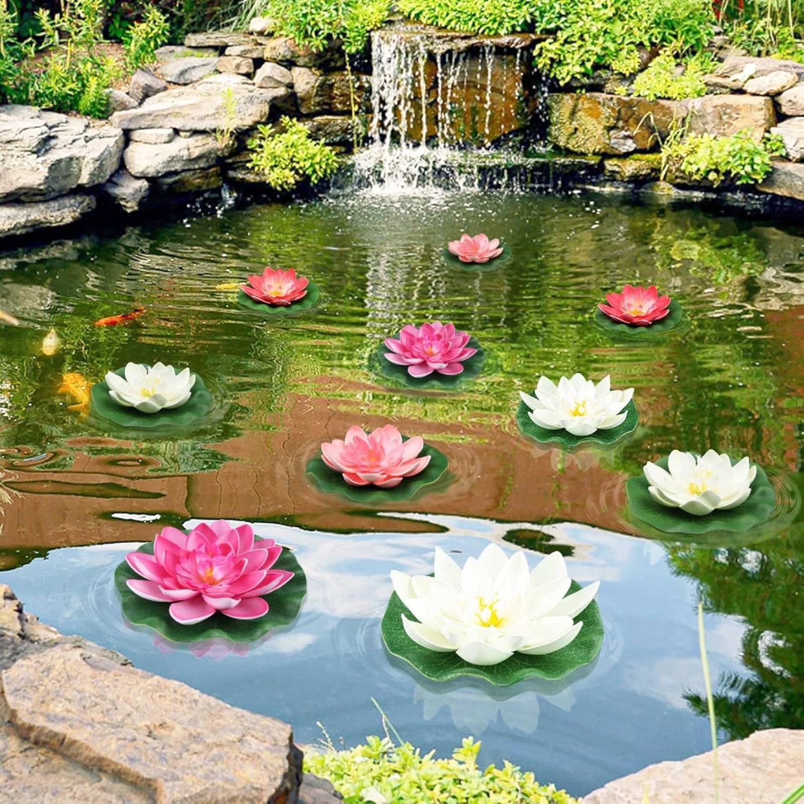 10 Pieces Artificial Lotus Flower Lightweight Foam Lotus Flower Water Lily Pad Ornament Long-Lasting Garden Accent
10 Pieces Artificial Lotus Flower Lightweight Foam Lotus Flower Water Lily Pad Ornament Long-Lasting Garden Accent
