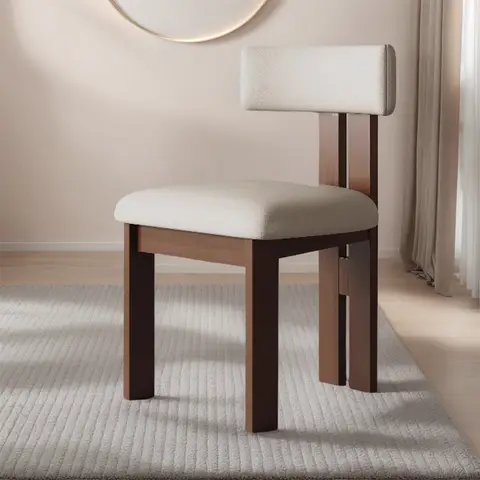 Creative Retro Wood Dining Chair for Living Room Kitchen Stylish Restaurant Interior Dinner Chair Modern Home Comfy Table Chairs