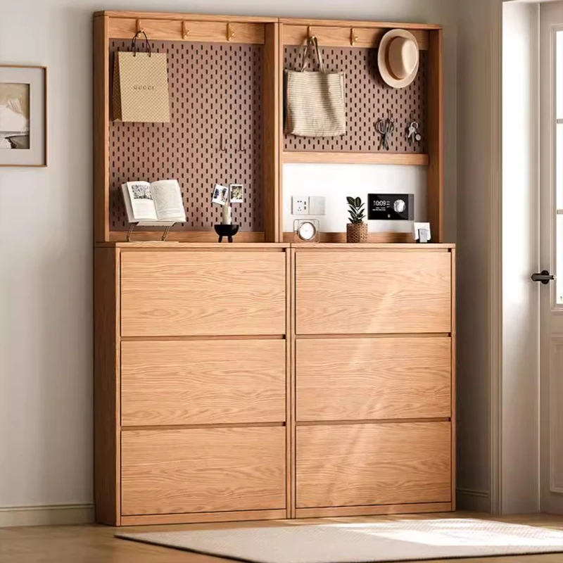 Шкаф для обуви из цельного дерева дуба, ультратонкий шкаф для обуви с опрокидывающимся ведром, бытовой настенный шкаф, встроенный
Шкаф для обуви из цельного дерева дуба, ультратонкий шкаф для обуви с опрокидывающимся ведром, бытовой настенный шкаф, встроенный