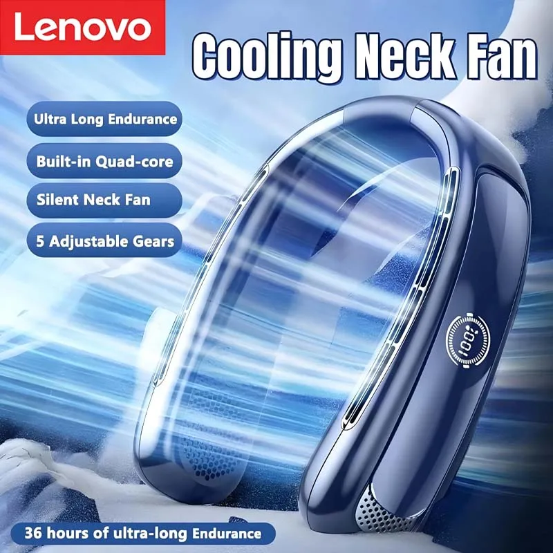 Lenovo 15000mAh Portable Neck Fan Smart Digital Display USB Rechargeable Outdoors Bladeless Silent Cooling Neck Fan for Summer
Lenovo 15000mAh Portable Neck Fan Smart Digital Display USB Rechargeable Outdoors Bladeless Silent Cooling Neck Fan for Summer