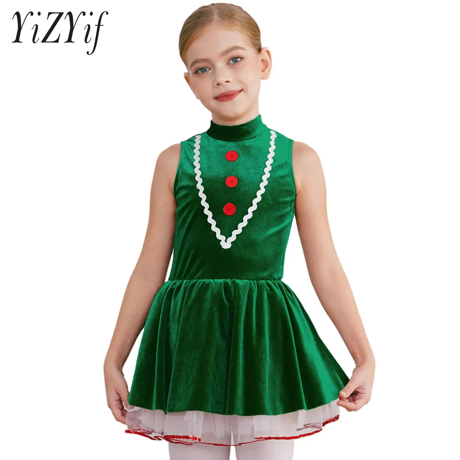 Kids Girls Christmas Gingerbread Man Costume Sleeveless Hollow Back Green Velvet Dress Dance Leotard Jumpsuit Dress Halloween
Kids Girls Christmas Gingerbread Man Costume Sleeveless Hollow Back Green Velvet Dress Dance Leotard Jumpsuit Dress Halloween