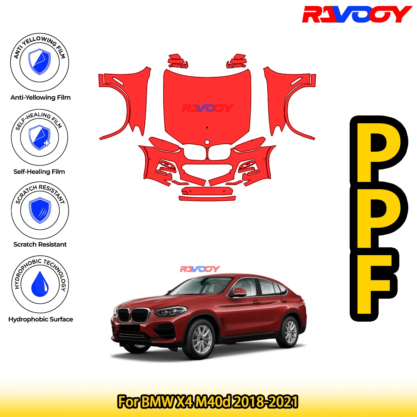 For BMW X4 M40d 2018-2021 Glossy Matte Black Precut front PPF Kit Paint Protection Film
For BMW X4 M40d 2018-2021 Glossy Matte Black Precut front PPF Kit Paint Protection Film