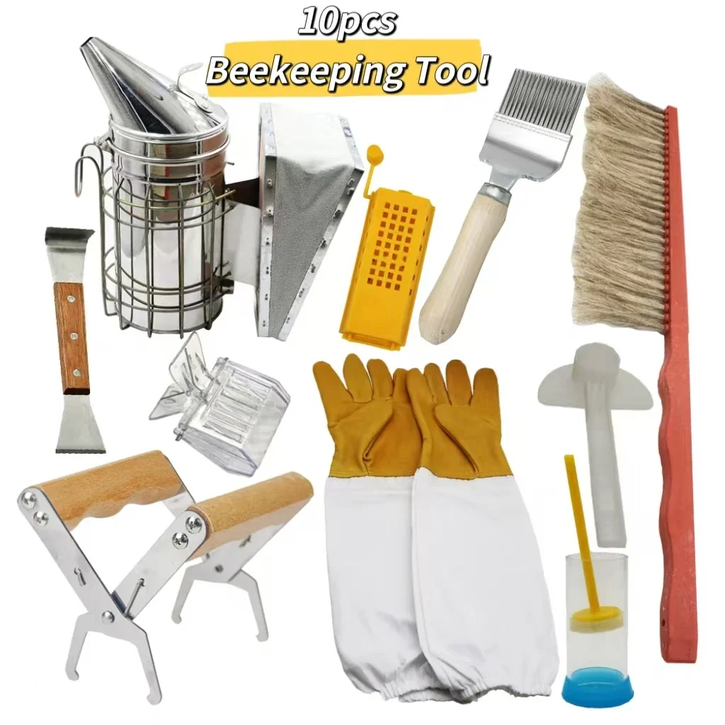 10Pcs Beekeeping Supplies for Beekeeping Tools Set,Bee Gloves Bee Hive Smoker Kit Cultivating Box Beehive Water Feeder Equipment
10Pcs Beekeeping Supplies for Beekeeping Tools Set,Bee Gloves Bee Hive Smoker Kit Cultivating Box Beehive Water Feeder Equipment
