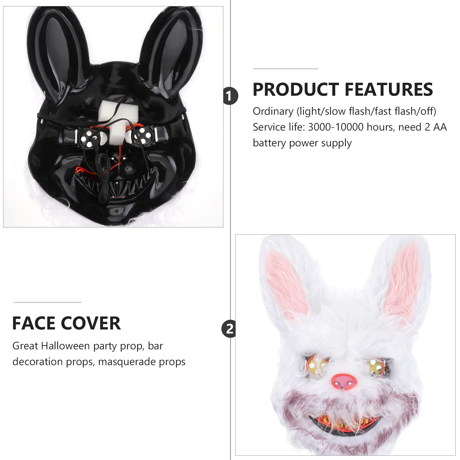 Bunny Mask Party Adornment Scary Rabbit Horror Halloween Decor Face Luminous Costumes for Kids
Bunny Mask Party Adornment Scary Rabbit Horror Halloween Decor Face Luminous Costumes for Kids