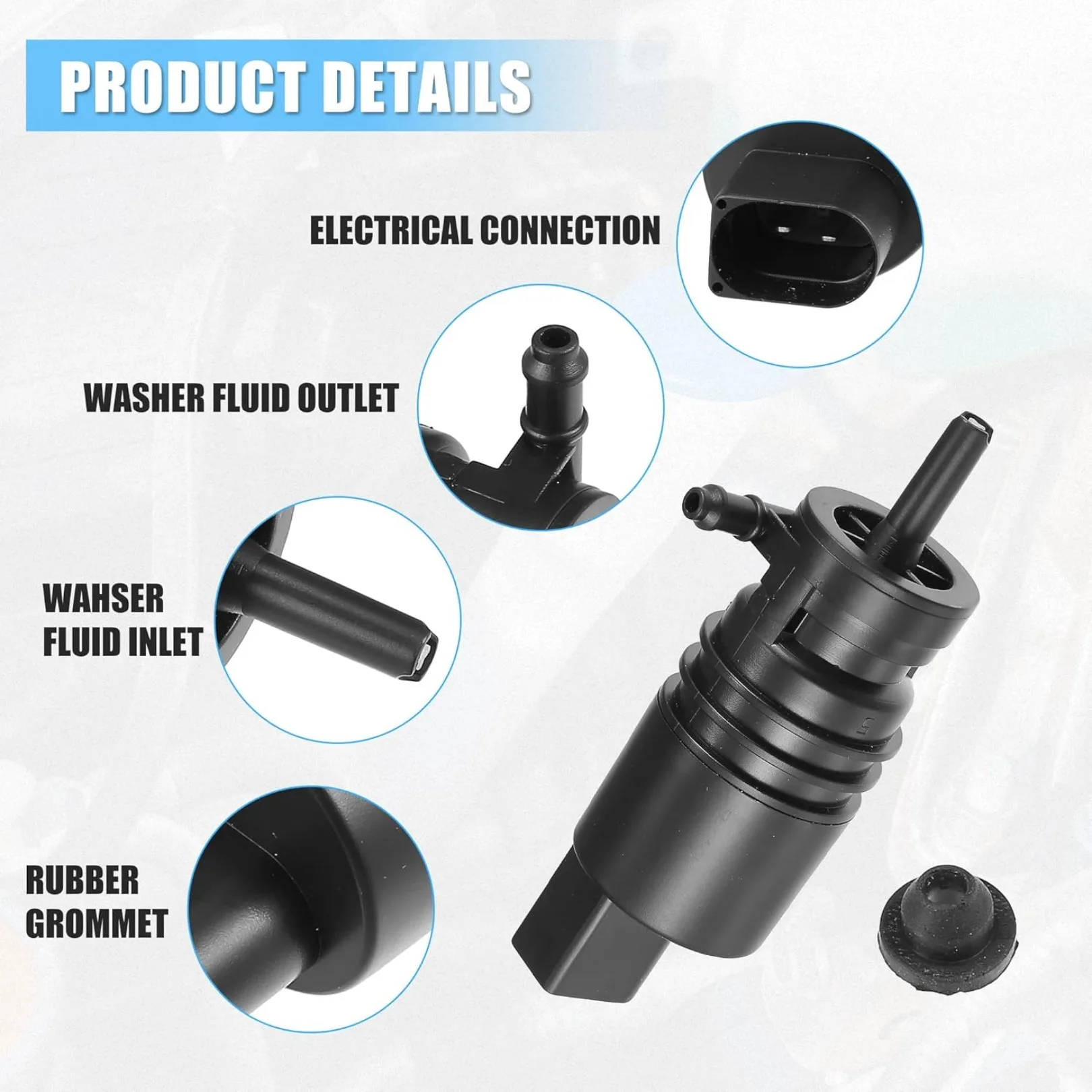 Windshield Washer Pump 2218690121 for Mercedes-Benz C230 C300 C350 E300 E350 E320 G500 S500 SL500 ML350 ML320 G55 E55 AMG SLK350
Windshield Washer Pump 2218690121 for Mercedes-Benz C230 C300 C350 E300 E350 E320 G500 S500 SL500 ML350 ML320 G55 E55 AMG SLK350
