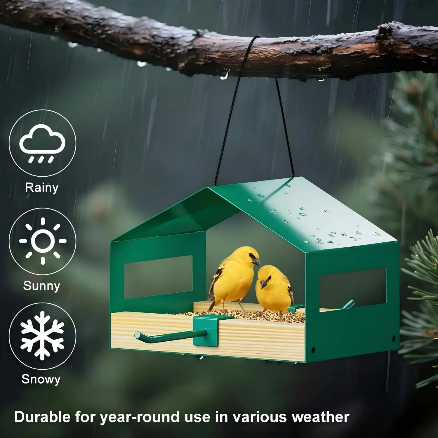 Кормушка для птиц Fly-Through с металлическим непромокаемым навесом и сеткой из нержавеющей стали для сада, двора, патио
Кормушка для птиц Fly-Through с металлическим непромокаемым навесом и сеткой из нержавеющей стали для сада, двора, патио