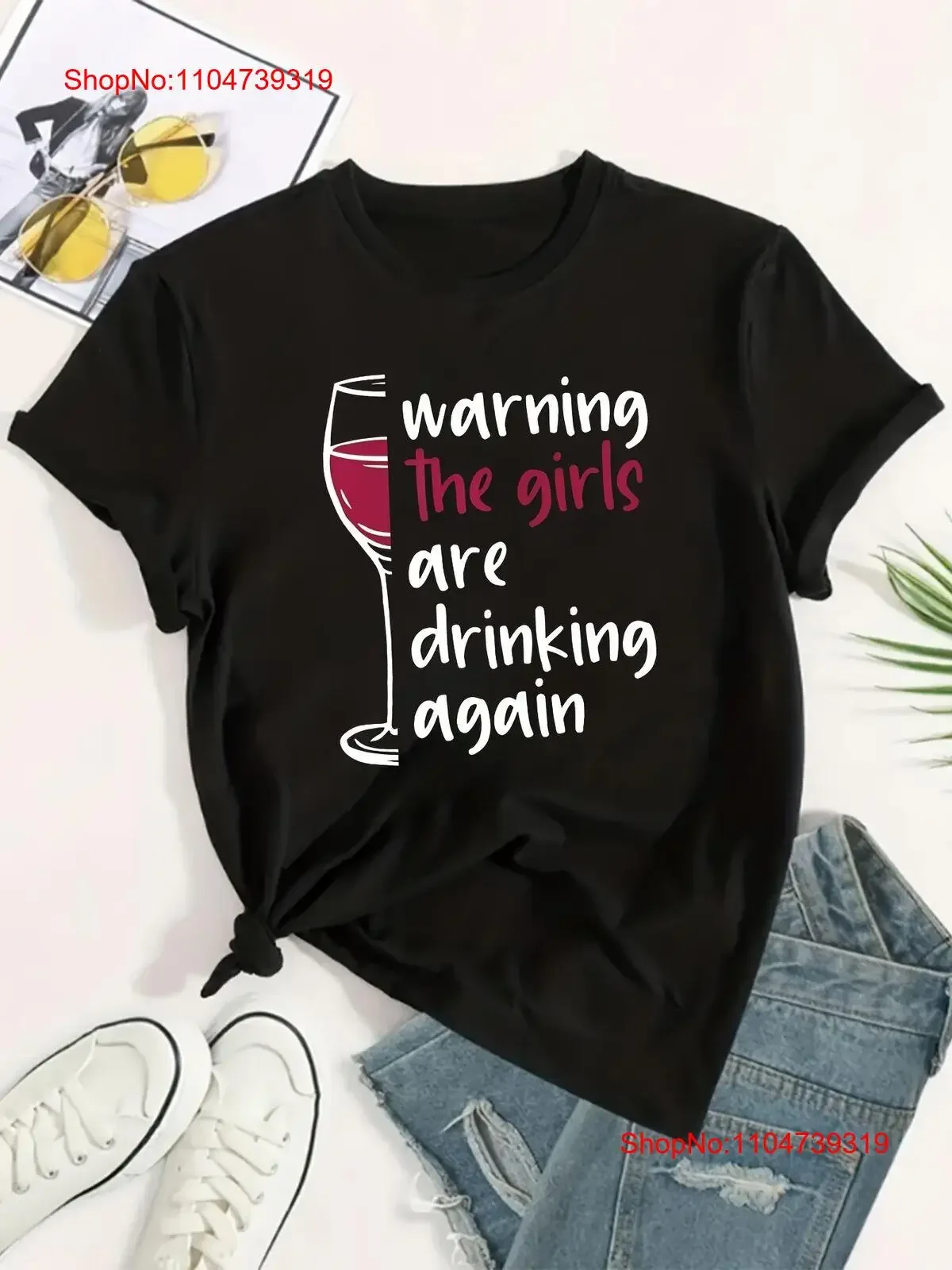 Футболка с забавным принтом Waring The Girls Are Drinking Again, повседневная винтажная стираная модная универсальная дышащая футболка с круглым вырезом 
Футболка с забавным принтом Waring The Girls Are Drinking Again, повседневная винтажная стираная модная универсальная дышащая футболка с круглым вырезом