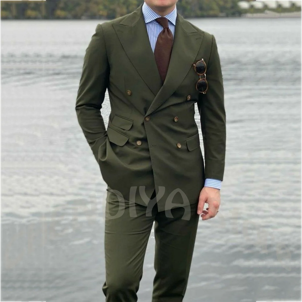 Classic Peak Lapel Jacket Pants Two Piece Men's Suit Elegant Gentleman Double Breasted Formal Occasion Party Event Business Set
Classic Peak Lapel Jacket Pants Two Piece Men's Suit Elegant Gentleman Double Breasted Formal Occasion Party Event Business Set