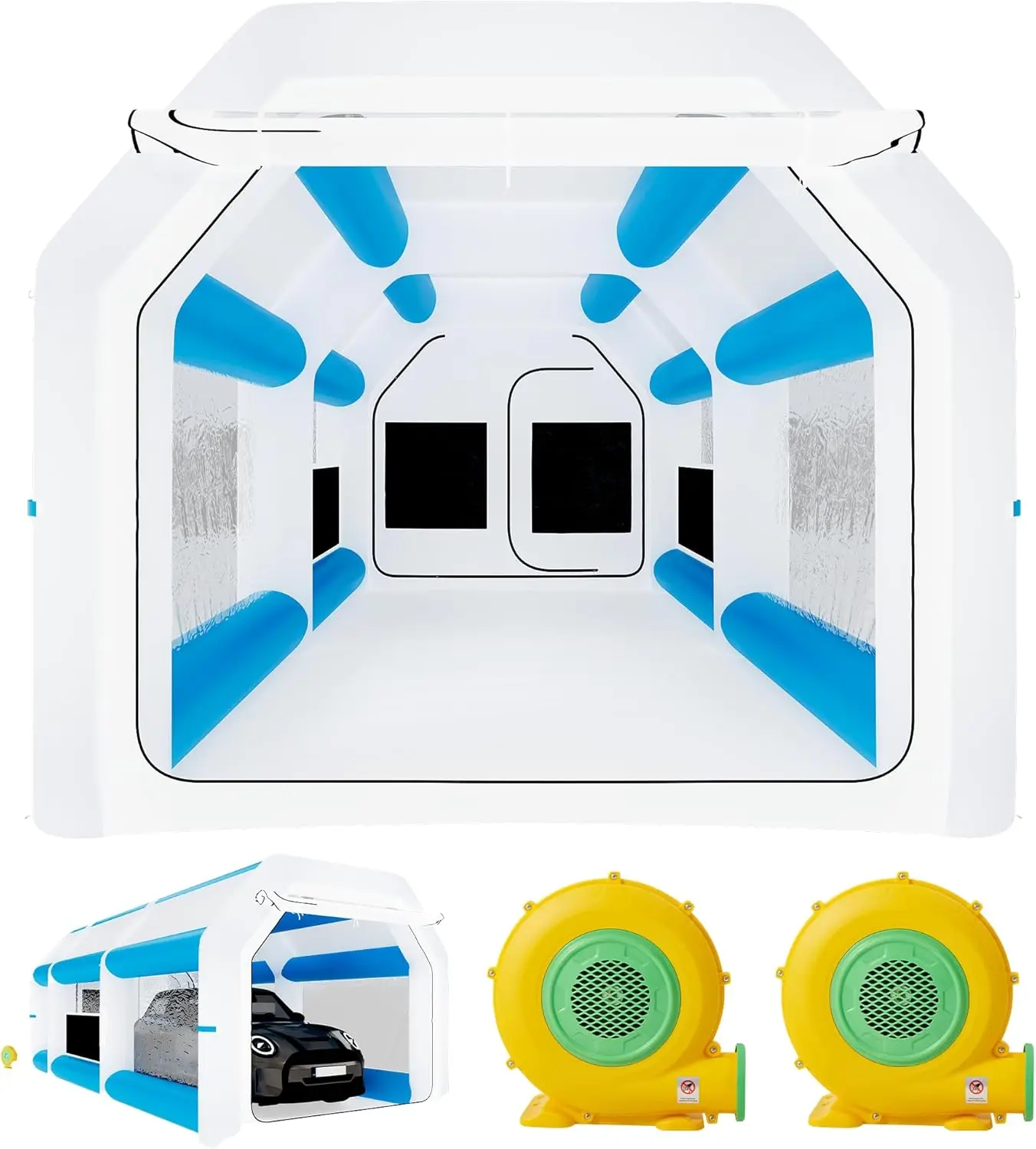 EROMMY Inflatable Paint Booth, 23x13x9FT Inflatable Spray Booth Tent with 750W+350W Blowers and Air Filter System, Portable Pain
EROMMY Inflatable Paint Booth, 23x13x9FT Inflatable Spray Booth Tent with 750W+350W Blowers and Air Filter System, Portable Pain