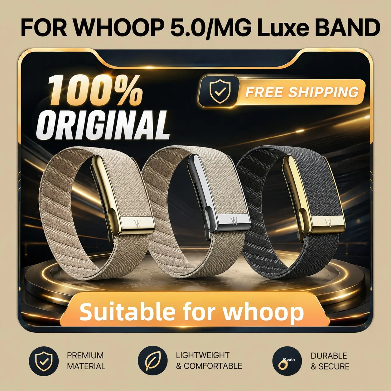 Compatible with Whoop 5.0 wristband, nylon woven elastic Whoop mg sports replacement strap with bright silver metal U-shaped fra
Compatible with Whoop 5.0 wristband, nylon woven elastic Whoop mg sports replacement strap with bright silver metal U-shaped fra