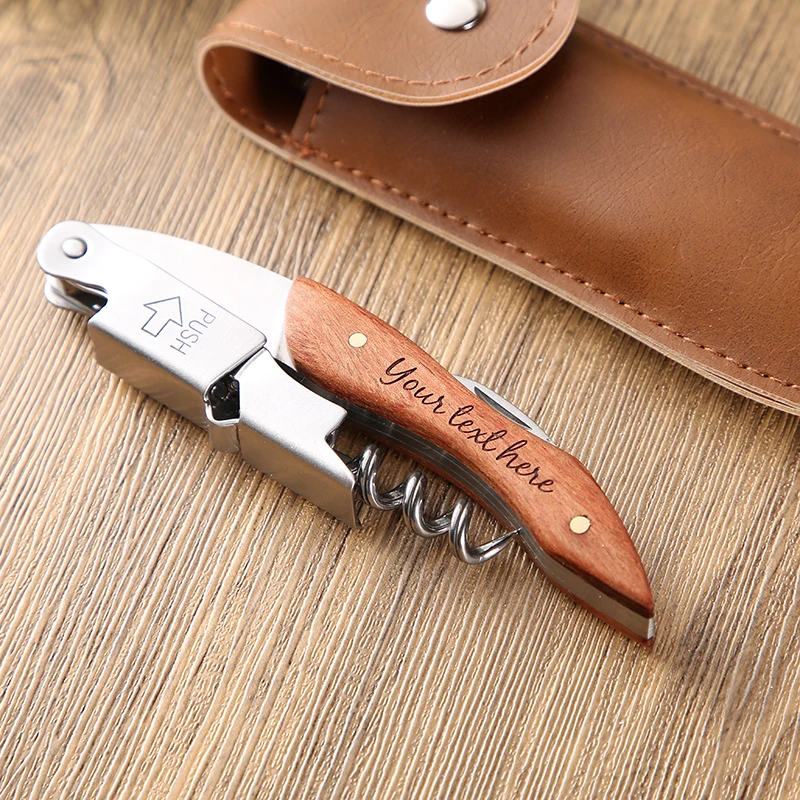 Personalised Corkscrew Engraved Wine Opener with Holster Wood Handle Bottle Opener Friend Fathers Day Birthday Gift Man Present
Personalised Corkscrew Engraved Wine Opener with Holster Wood Handle Bottle Opener Friend Fathers Day Birthday Gift Man Present