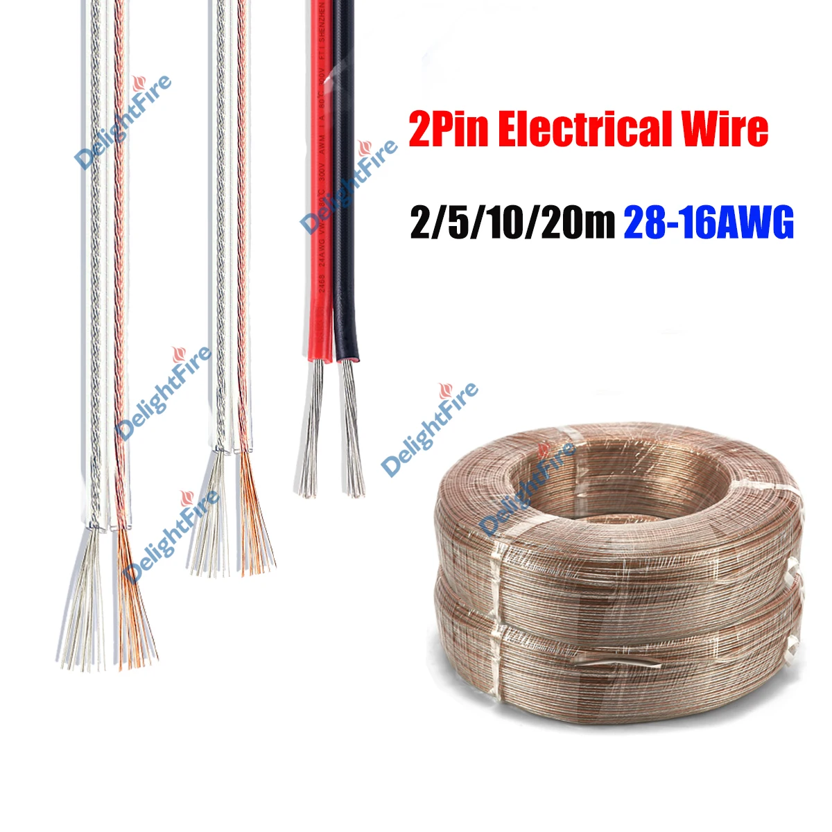 2 Pin Transparent Parallel Speaker Audio Wire 28-16AWG 12V Electric Cable For Headphone LED Strip Lamp Extension Cord Automotive
2 Pin Transparent Parallel Speaker Audio Wire 28-16AWG 12V Electric Cable For Headphone LED Strip Lamp Extension Cord Automotive