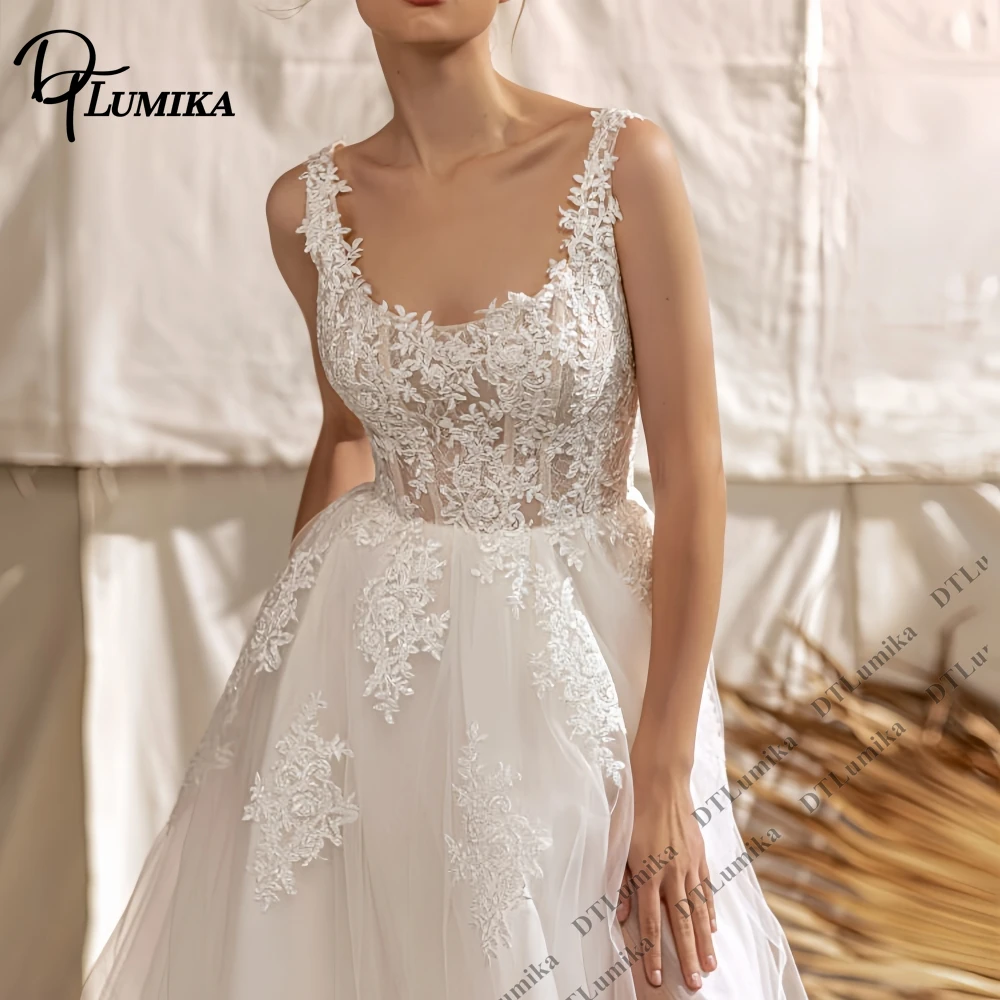 DTLumika Classic Long Tulle Bride Dress with Lace Appliques Tank Sleeves Lace Corset Wedding Gowns Court Train Customized Briall
DTLumika Classic Long Tulle Bride Dress with Lace Appliques Tank Sleeves Lace Corset Wedding Gowns Court Train Customized Briall