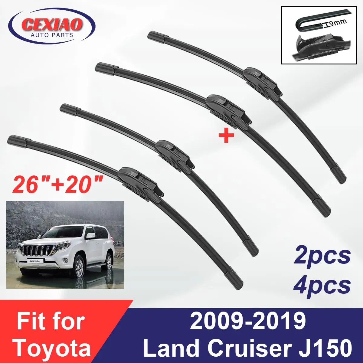 Щетки стеклоочистителя передние бескаркасные для Toyota Land Cruiser J150 2009-2019
Щетки стеклоочистителя передние бескаркасные для Toyota Land Cruiser J150 2009-2019