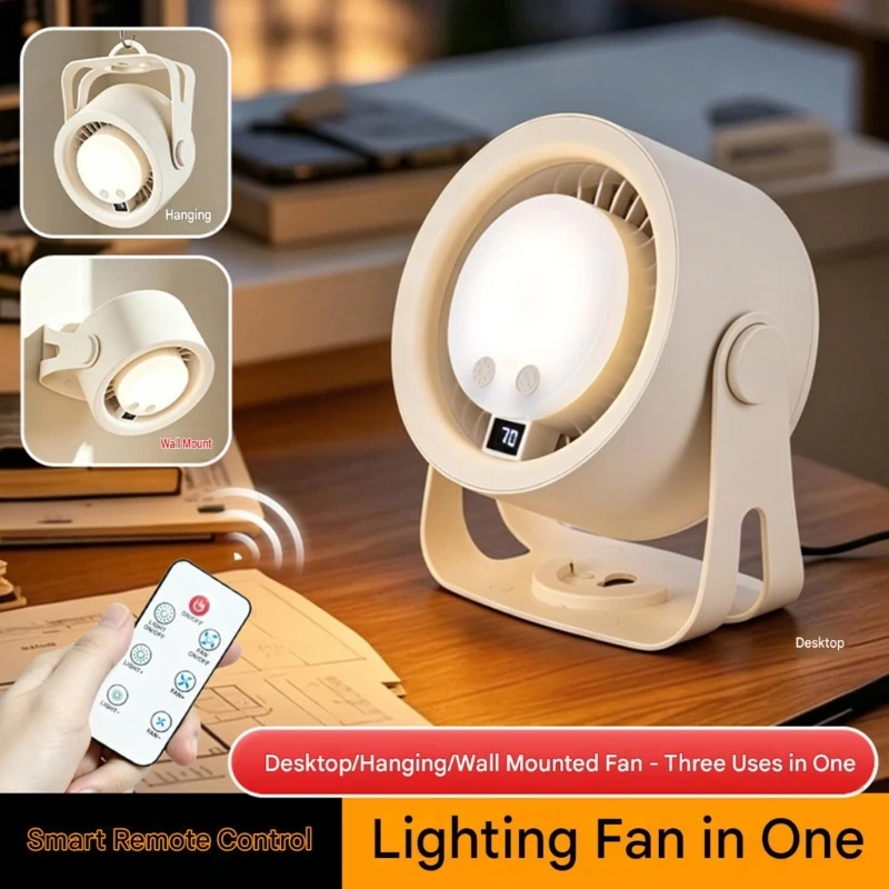Portable Desktop Fan With Remote 3 Color Light Dimmable USB Rechargeable Battery Operated Small Fan For Home Office Kitchen H8WD
Portable Desktop Fan With Remote 3 Color Light Dimmable USB Rechargeable Battery Operated Small Fan For Home Office Kitchen H8WD