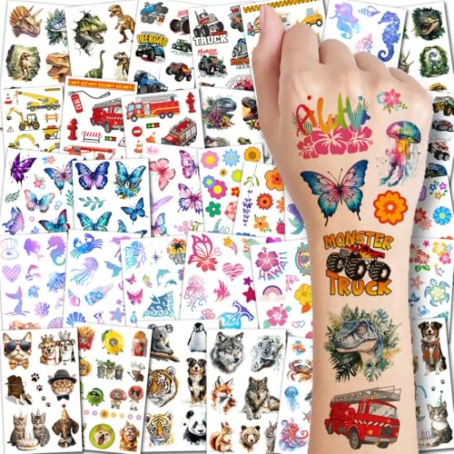 Temporary Tattoos for - 320 Mixed Styles 36 Sheets Tattoo Stickers Set for Boys and Girls, Car Dinosaur Hawaii Mermaid Watercol
Temporary Tattoos for - 320 Mixed Styles 36 Sheets Tattoo Stickers Set for Boys and Girls, Car Dinosaur Hawaii Mermaid Watercol