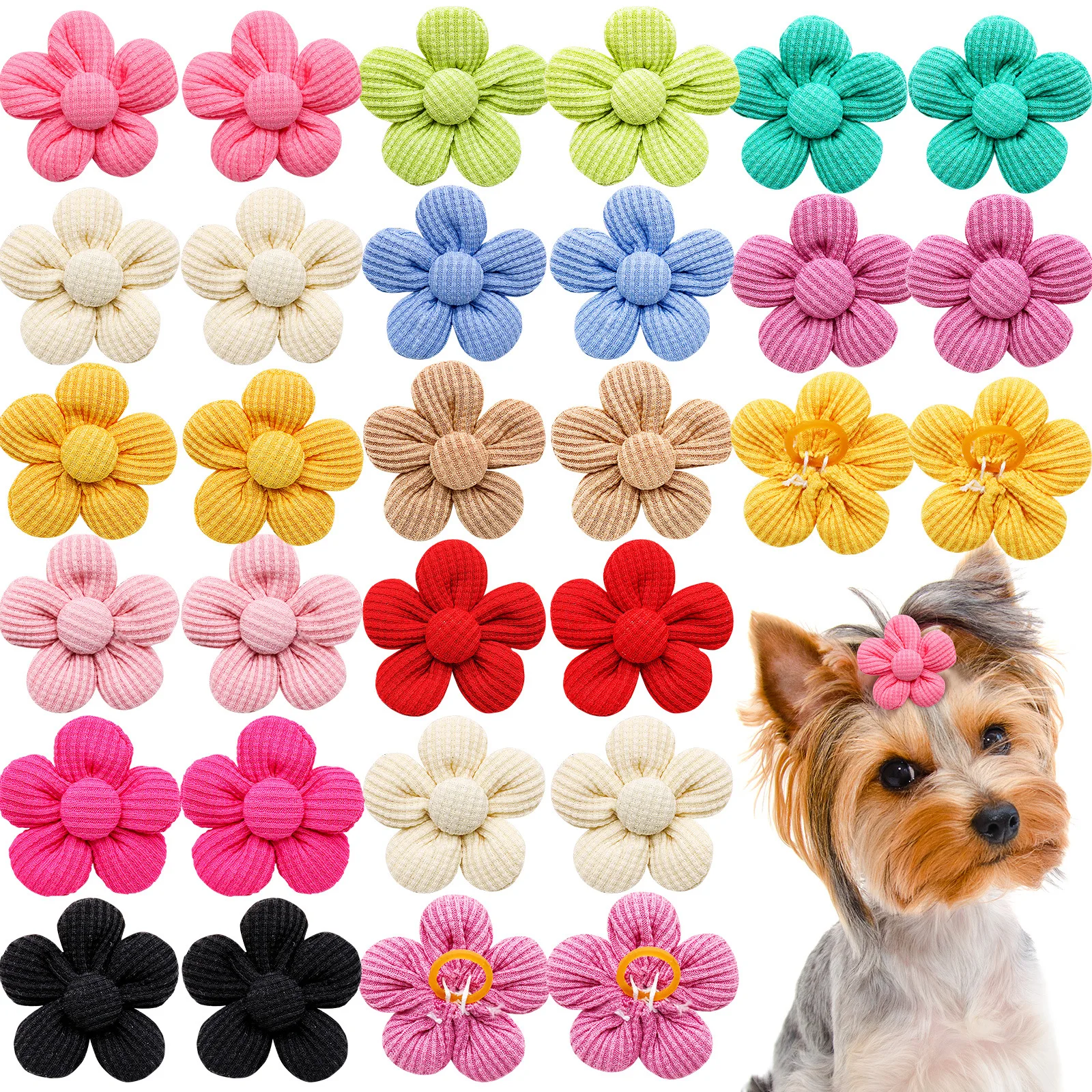 50/100pcs Pet Headflower Cloth Flowers Small Dogs Hair Accessories For Dog Fashion Pet Dog Supplies Elastic Bands
50/100pcs Pet Headflower Cloth Flowers Small Dogs Hair Accessories For Dog Fashion Pet Dog Supplies Elastic Bands