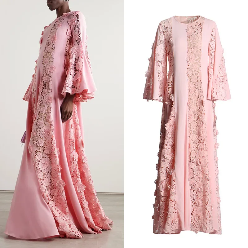 Socialite style party high-end dress 2024 summer end new round neck long sleeved dress with lace embroidery dress for women
Socialite style party high-end dress 2024 summer end new round neck long sleeved dress with lace embroidery dress for women