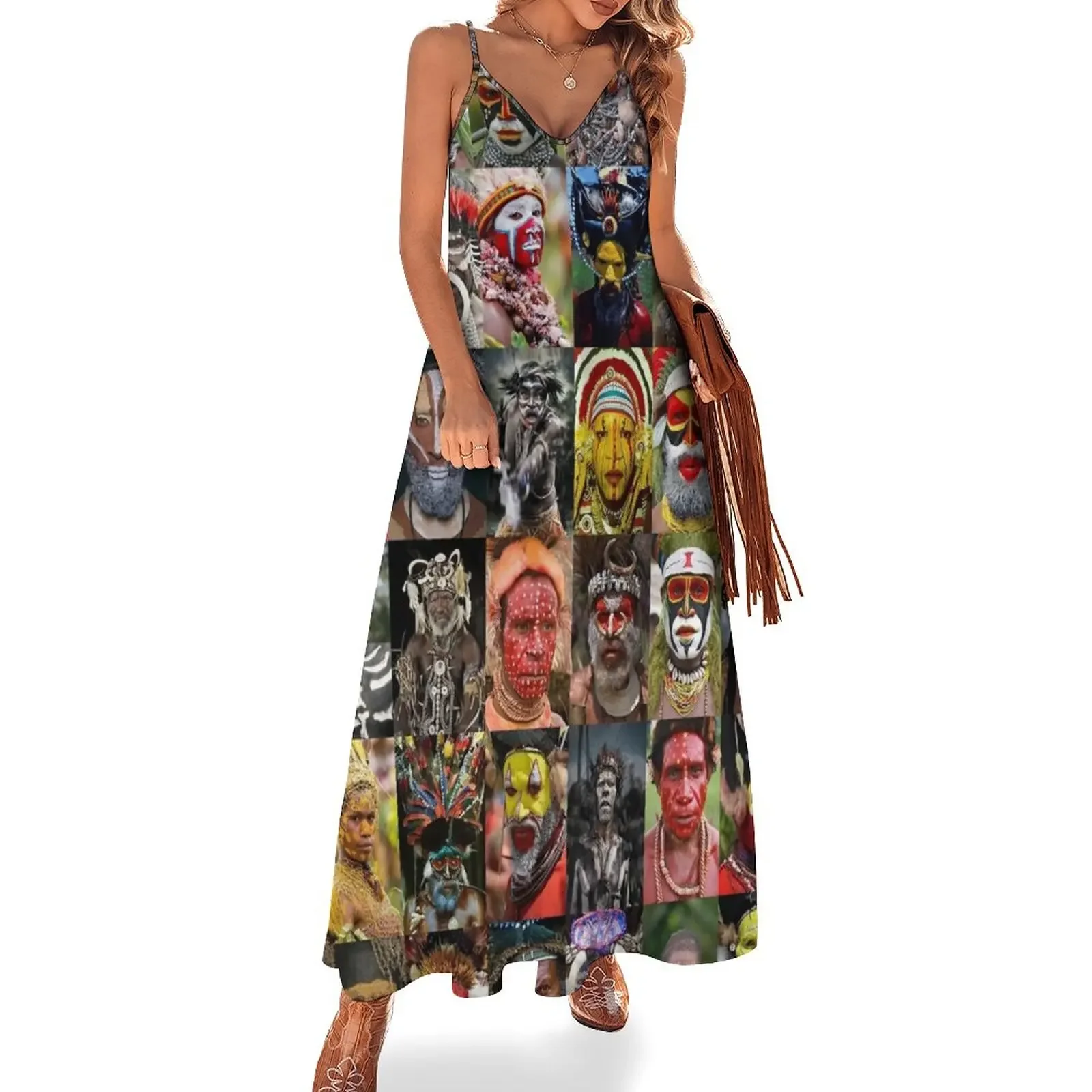 Papua New Guinea Painted Faces Sleeveless Dress party dresses woman Long dresses party dresses women summer dress daily
Papua New Guinea Painted Faces Sleeveless Dress party dresses woman Long dresses party dresses women summer dress daily