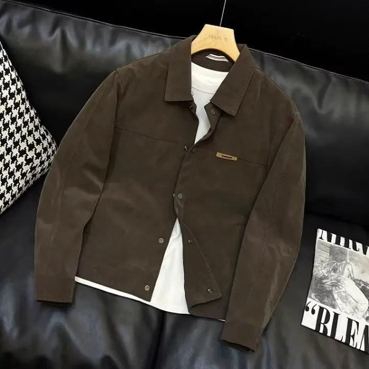 Spring Autumn Men's Jaet 2025 New Sle Trendy Brand High End Flip Collar Suede Faionable Outerwear Long Sve Youth
Spring Autumn Men's Jaet 2025 New Sle Trendy Brand High End Flip Collar Suede Faionable Outerwear Long Sve Youth