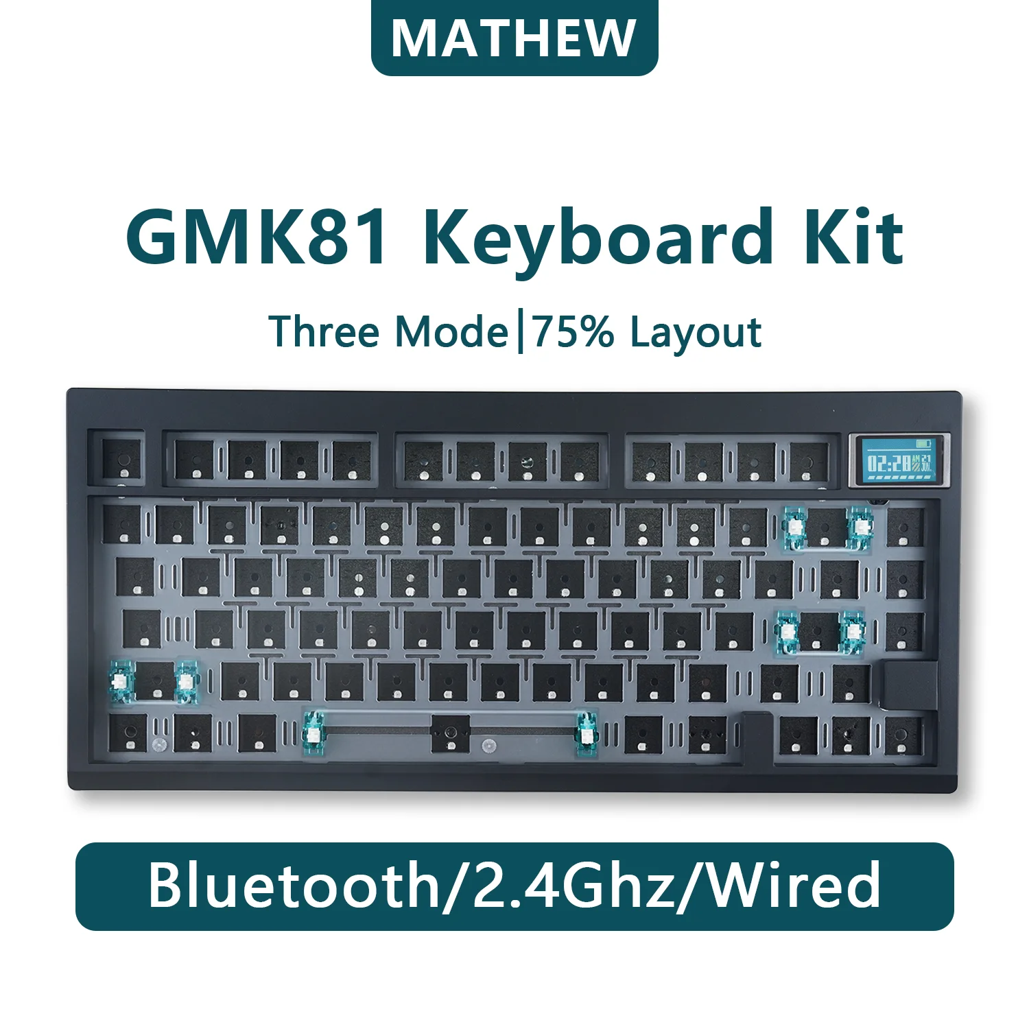 Комплект механической клавиатуры GMK81, 75% изготовленная на заказ беспроводная прокладка Barebones с возможностью горячей замены, RGB с экраном дисплея для Win/Mac
Комплект механической клавиатуры GMK81, 75% изготовленная на заказ беспроводная прокладка Barebones с возможностью горячей замены, RGB с экраном дисплея для Win/Mac