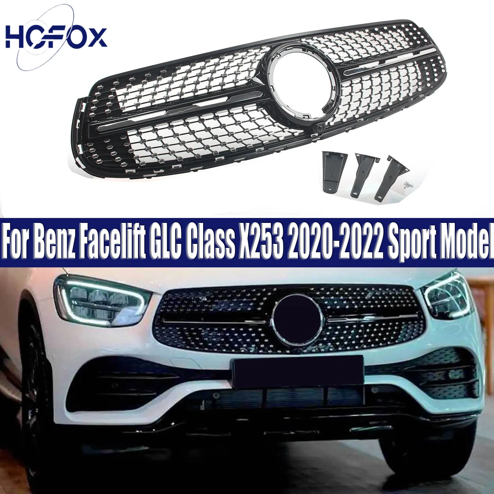 Car Front Grille Racing Grills GT Style Front Bumper Grilles For Mercedes Benz Facelift GLC Class X253 2020-2022 Sport Model
Car Front Grille Racing Grills GT Style Front Bumper Grilles For Mercedes Benz Facelift GLC Class X253 2020-2022 Sport Model