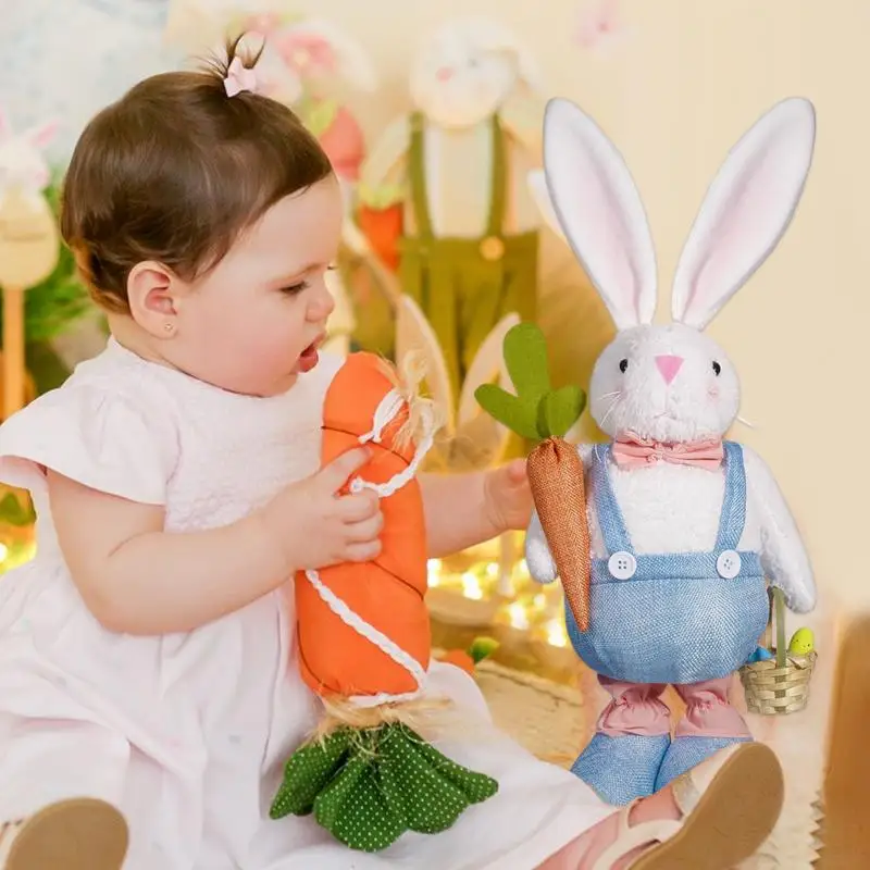 Пасхальный кролик, игрушка, милый фаршированный кролик, фигурка, стоячий знак, кролик, держащая корзину и морковь, весеннее украшение для гостиной
Пасхальный кролик, игрушка, милый фаршированный кролик, фигурка, стоячий знак, кролик, держащая корзину и морковь, весеннее украшение для гостиной