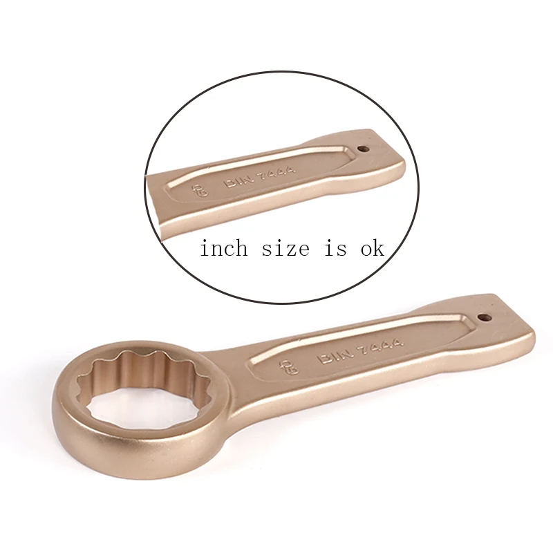 Non-magnetic non-spark tool for explosion-proof slotted wrench for metric measurement system in oil and gas industry
Non-magnetic non-spark tool for explosion-proof slotted wrench for metric measurement system in oil and gas industry