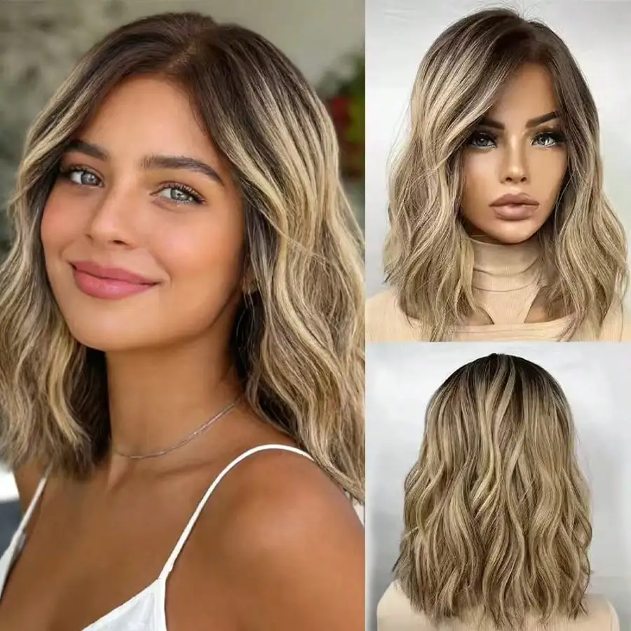 Honey Blonde Brown Synthetic Wig Short Wavy Wigs with Natural Roots Cosplay Daily Use Curly Hair Wigs for Women Heat Resistant
Honey Blonde Brown Synthetic Wig Short Wavy Wigs with Natural Roots Cosplay Daily Use Curly Hair Wigs for Women Heat Resistant