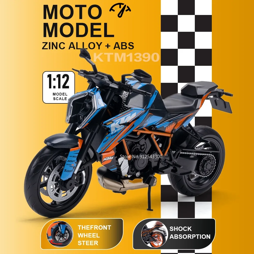 1:12 KTM 1390 RC390 Car Model Toy Rubber Tires Front Wheel Steer Models Shock Absorption Alloy Fuel Tank Cars Hobby Collection
1:12 KTM 1390 RC390 Car Model Toy Rubber Tires Front Wheel Steer Models Shock Absorption Alloy Fuel Tank Cars Hobby Collection
