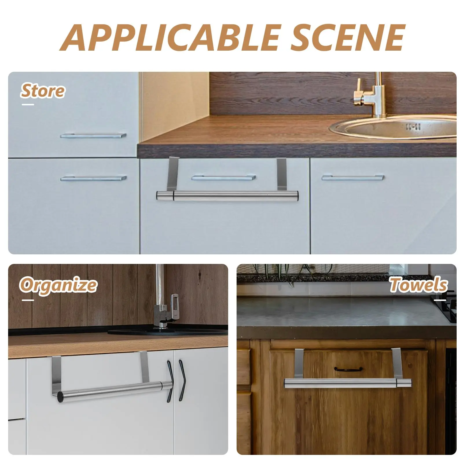 Stainless Steel Telescopic Towel Rack for Kitchen Cabinet Door Hanging Without Drilling Storage Holder
Stainless Steel Telescopic Towel Rack for Kitchen Cabinet Door Hanging Without Drilling Storage Holder