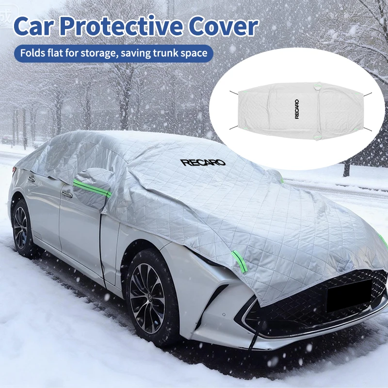 Car Windshield Snow Cover Waterproof Dustproof Half Car Protective Cover For Recaro Racing Auto Accessories