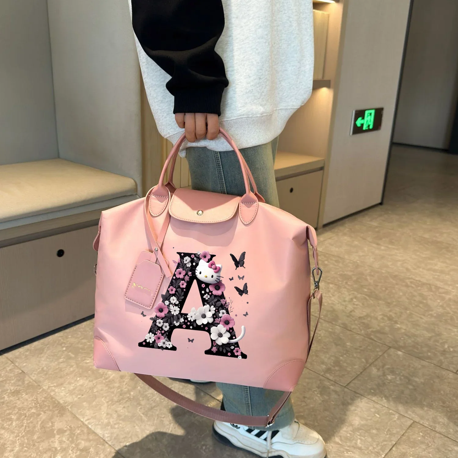 Hello Kitty Tote Bag Women Pink Large Capacity Shoulder Pack Sanrio Letter Print Pink Travel Outdoor Storage Bags Birthday Gift
Hello Kitty Tote Bag Women Pink Large Capacity Shoulder Pack Sanrio Letter Print Pink Travel Outdoor Storage Bags Birthday Gift