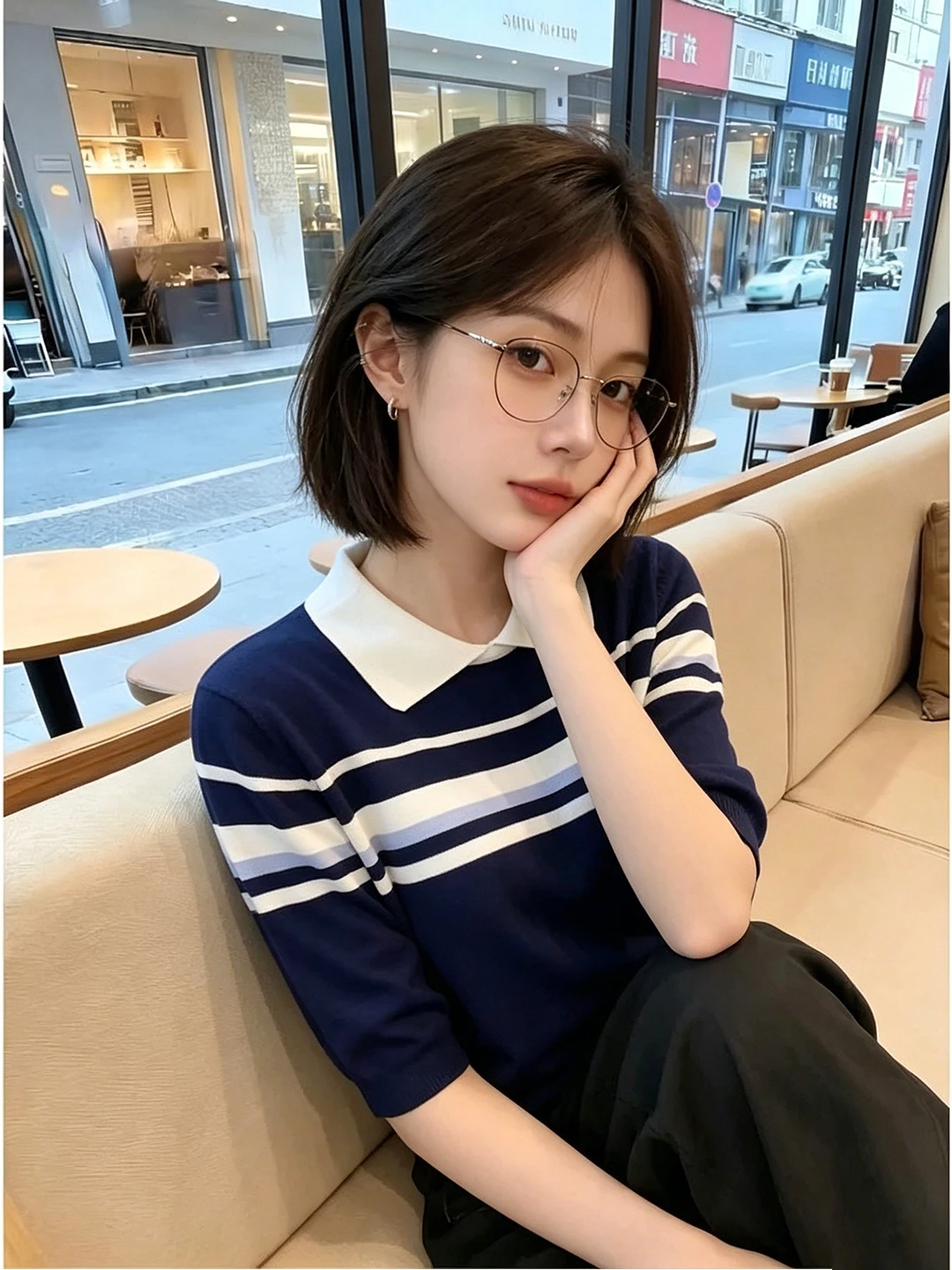 Korean Striped Color Block Neck Short Sleeve Knitted Shirt Women Spring Summer Casual Soft Fit Style Polyester T-Shirt
Korean Striped Color Block Neck Short Sleeve Knitted Shirt Women Spring Summer Casual Soft Fit Style Polyester T-Shirt