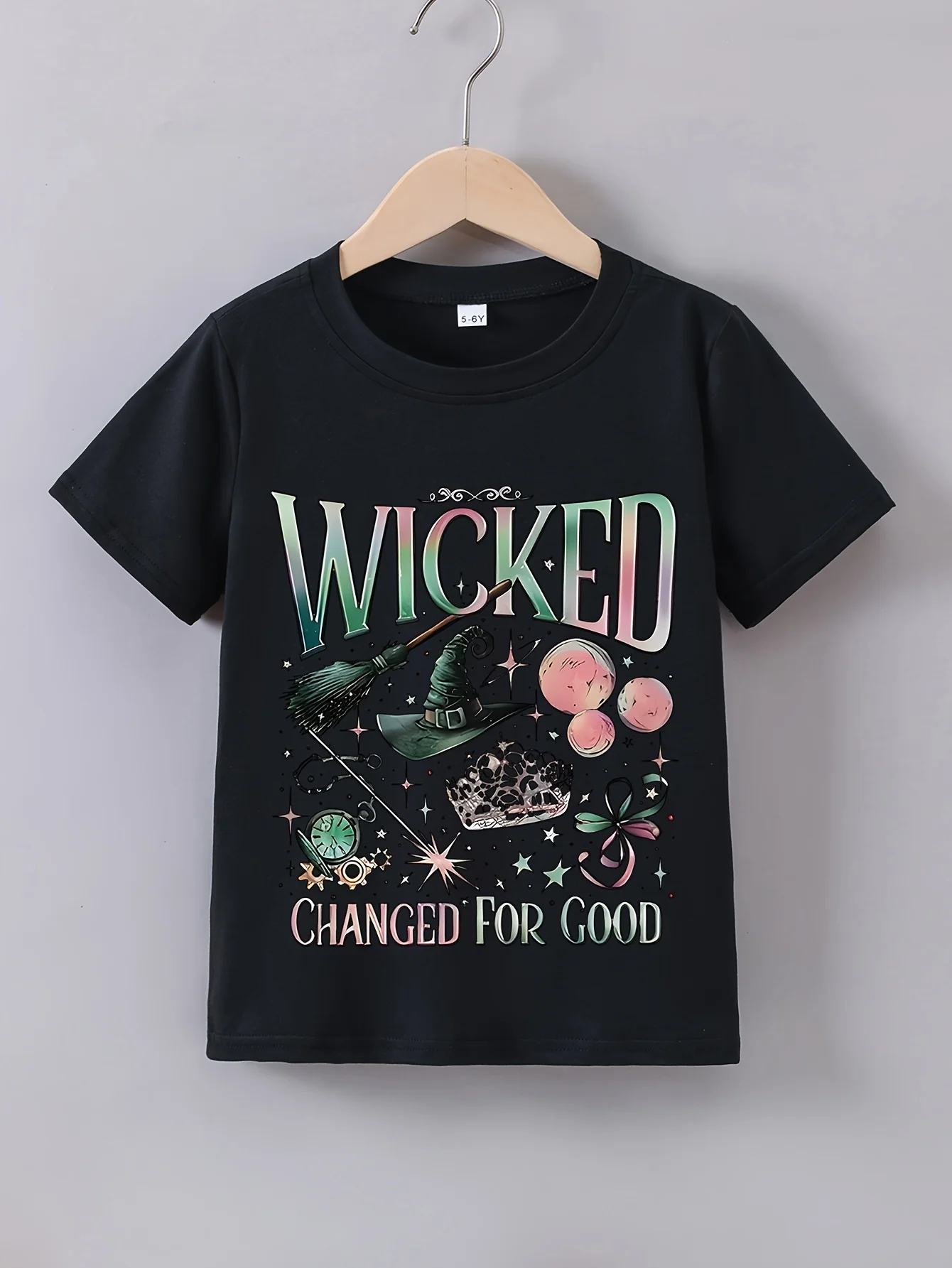 "Wicked Changed for Good" Witch Hat Design Cotton T-shirts Vintage Stars, Broomstick Short Sleeve Tee for Girls Xmas Gift Tshirt
"Wicked Changed for Good" Witch Hat Design Cotton T-shirts Vintage Stars, Broomstick Short Sleeve Tee for Girls Xmas Gift Tshirt