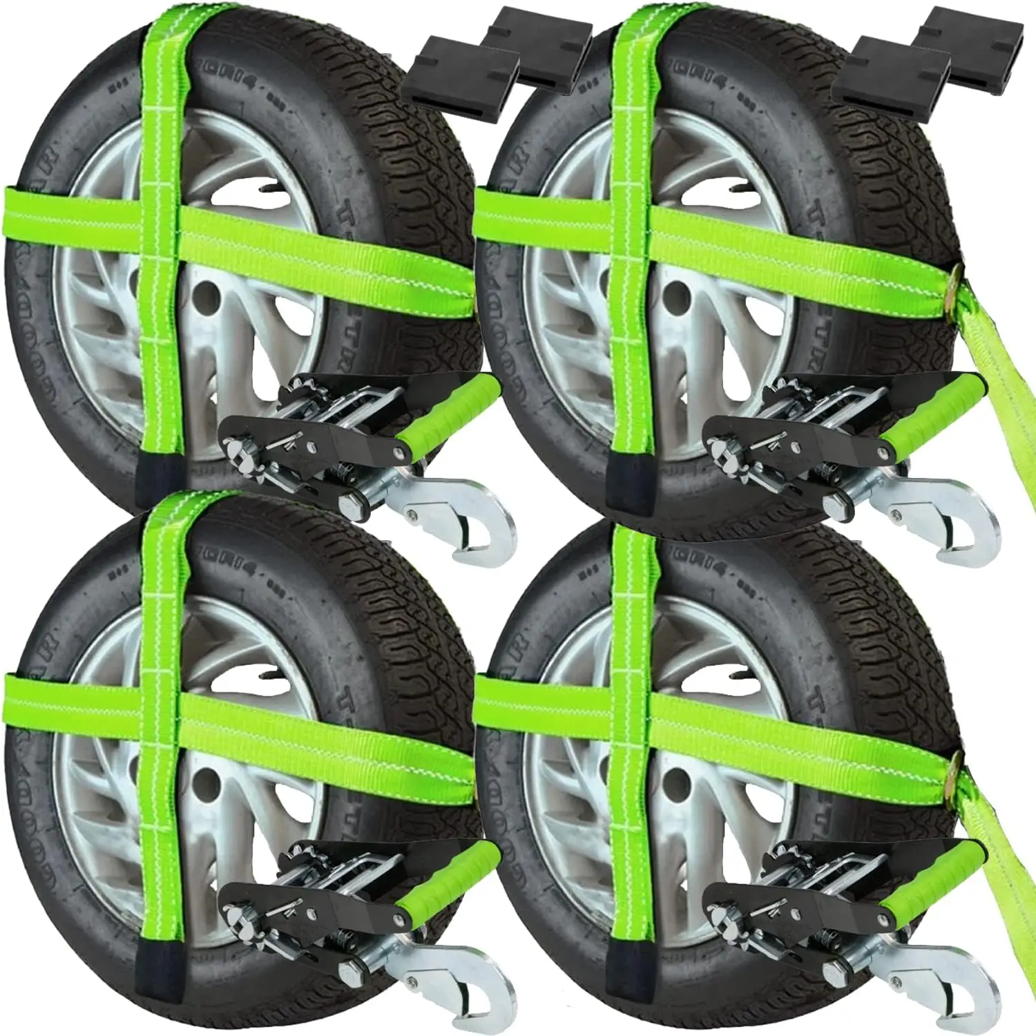4-Pack Adjustable Car Tie Downs with Snap Hooks, High-Viz Color, 3,300 lb Safe Working Load
4-Pack Adjustable Car Tie Downs with Snap Hooks, High-Viz Color, 3,300 lb Safe Working Load
