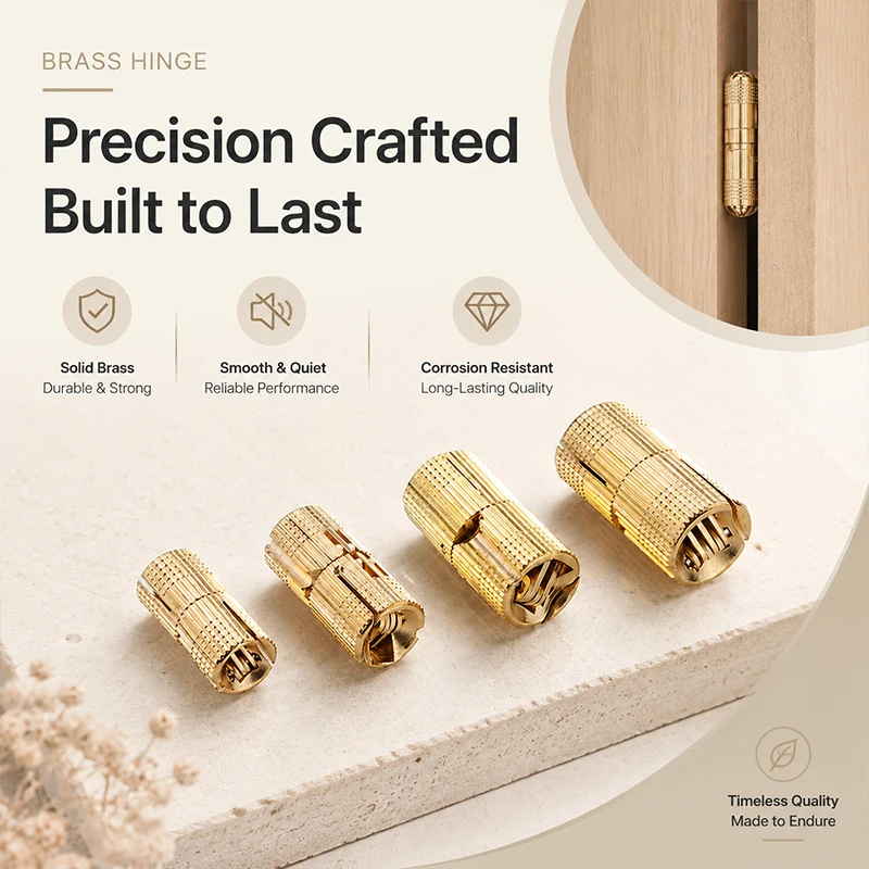 Brass Flat Open Concealed Hinge 180 Degree Invisible Cylinder Pivot Hinge for Cabinet Door Wooden Box Decorative Case Hardware
Brass Flat Open Concealed Hinge 180 Degree Invisible Cylinder Pivot Hinge for Cabinet Door Wooden Box Decorative Case Hardware